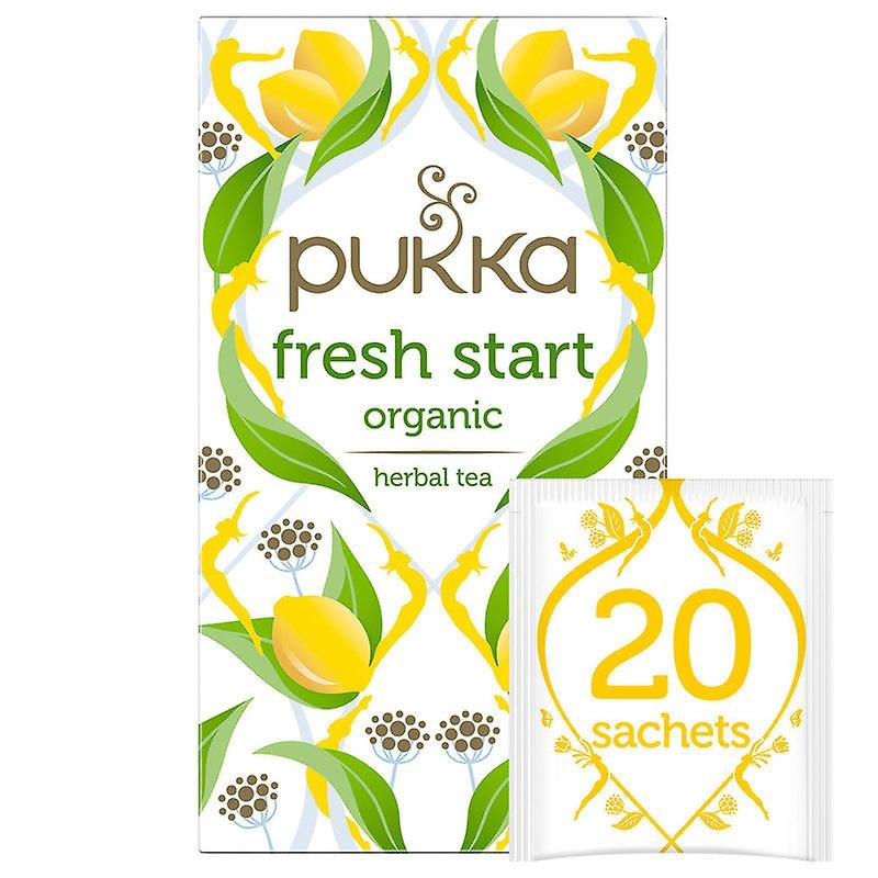 20 stk - 100% økologisk. Fresh Start er en urtete med en smakfull blanding av sitrongress, sitron, fennikel og koriander. 