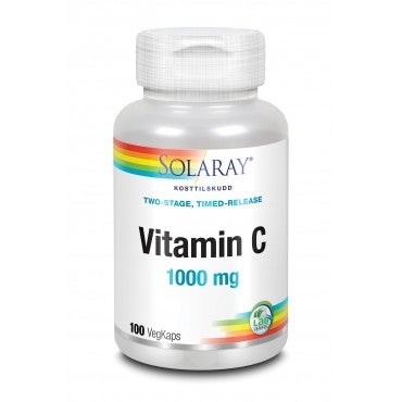 Vitamin C bidrar til normal energiomsetning og reduserer tretthet og utmattelse. I tillegg har vitaminet betydning for god psykologisk funksjon og et normalt fungerende nervesystem. 100 Vegetabilse kapsler.