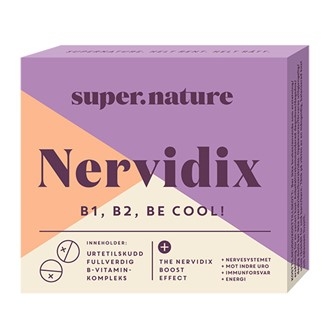 Loose your nerves. Nervidix er et 100 % norskprodusert urtetilskudd klar til å bidra til nervesystemets normale funksjon. 48 tabl.