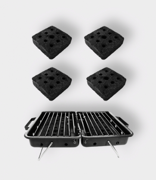 Minigrill og hurtigbriketter.