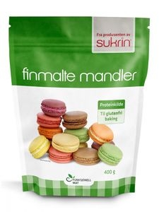 400 g. Finmalte mandler uten skall, egner seg godt til marsipan og baking. Dette produktet inneholder alt fettet i mandlene, i motsetning til vårt fettreduserte mandelmel.